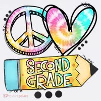 Peace Love Second Grade Funny TieDye Teacher Golf Towel thumb 3
