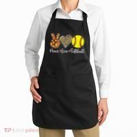 Peace Love Softball Leopard Softball Player Girl Mothers Day Apron thumb 2