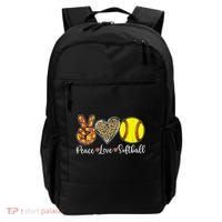 Peace Love Softball Leopard Softball Player Girl Mothers Day Backpack thumb 0
