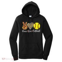 Peace Love Softball Leopard Softball Player Girl Mothers Day Women's Hoodie thumb 0