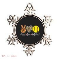 Peace Love Softball Leopard Softball Player Girl Mothers Day Ornament thumb 0