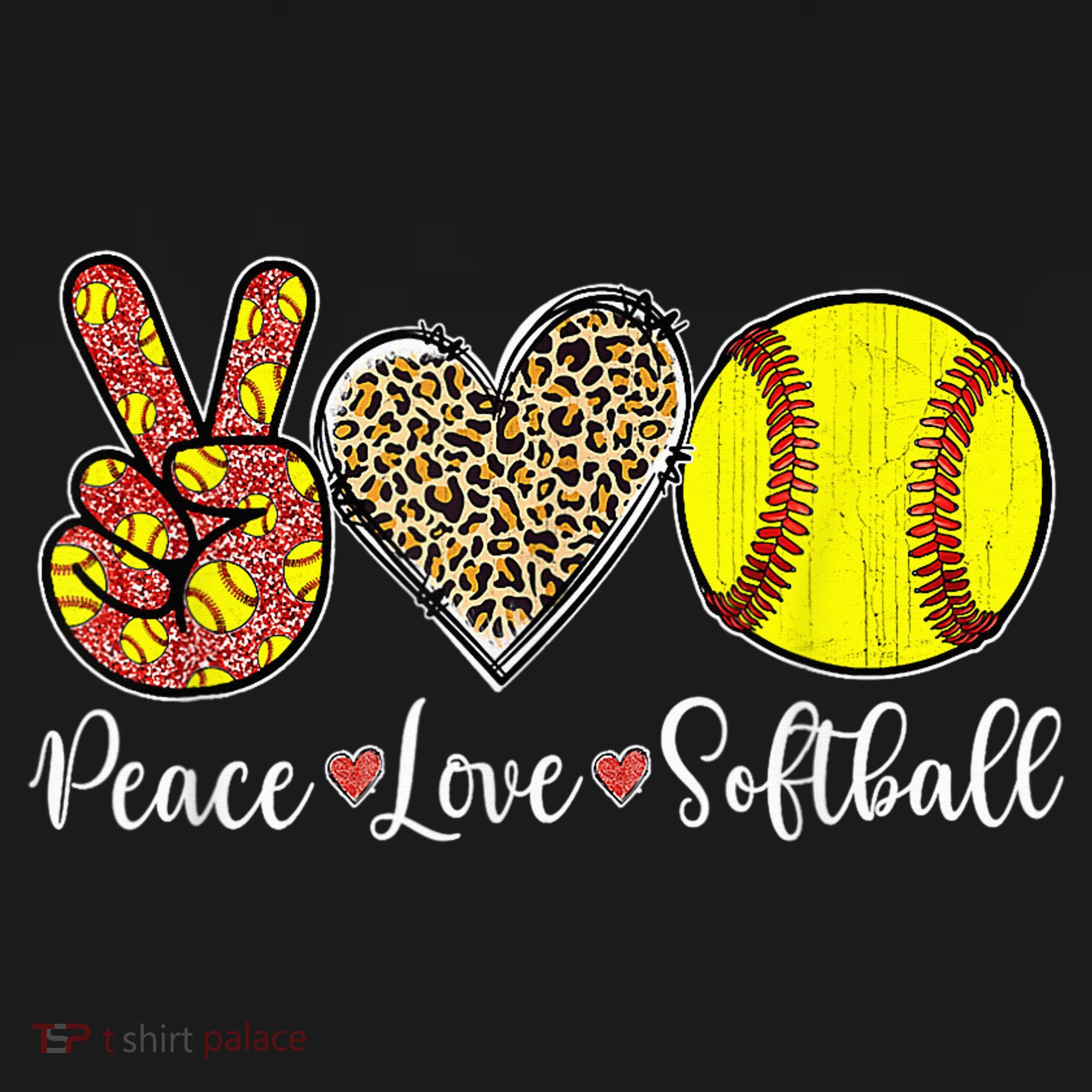 Peace Love Softball Leopard Softball Player Girl Mothers Day Women's Tank Top