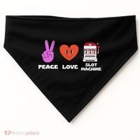 Peace Love Slot Machine USA-Made Doggie Bandana thumb 0
