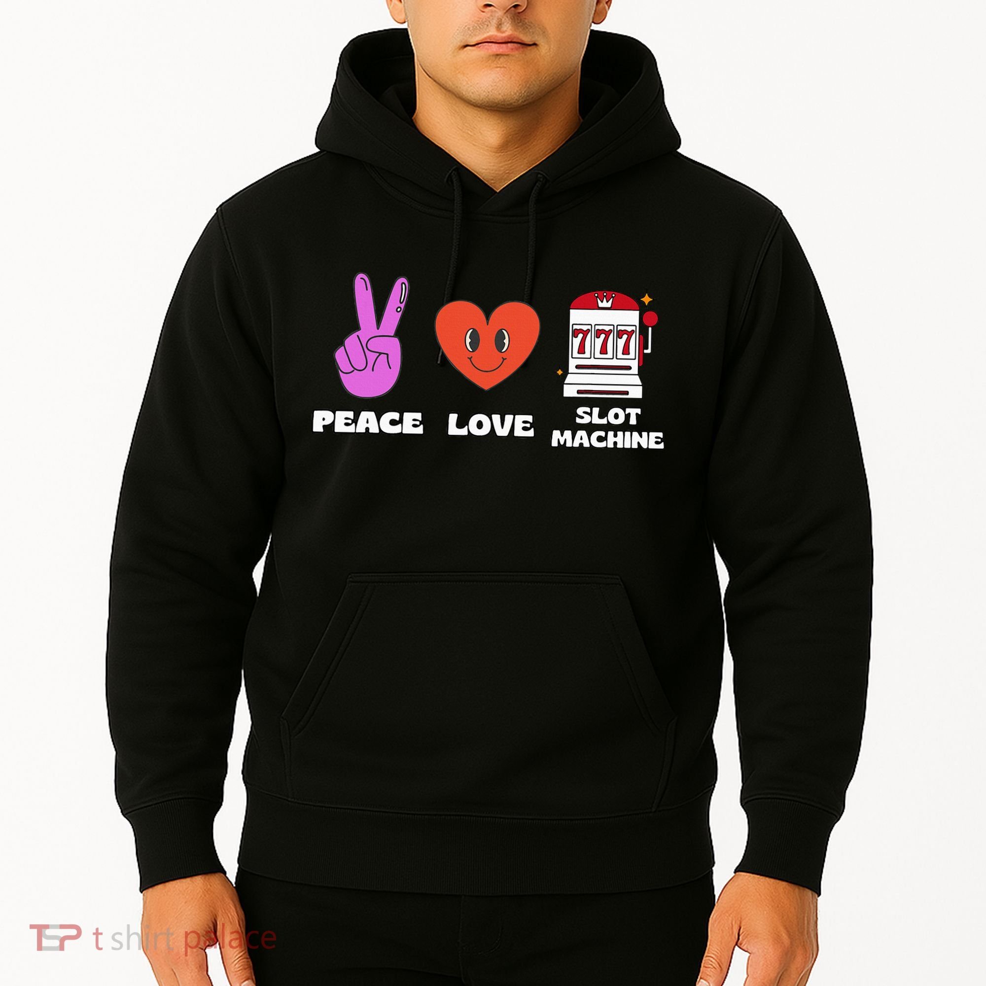 Peace Love Slot Machine Hoodie