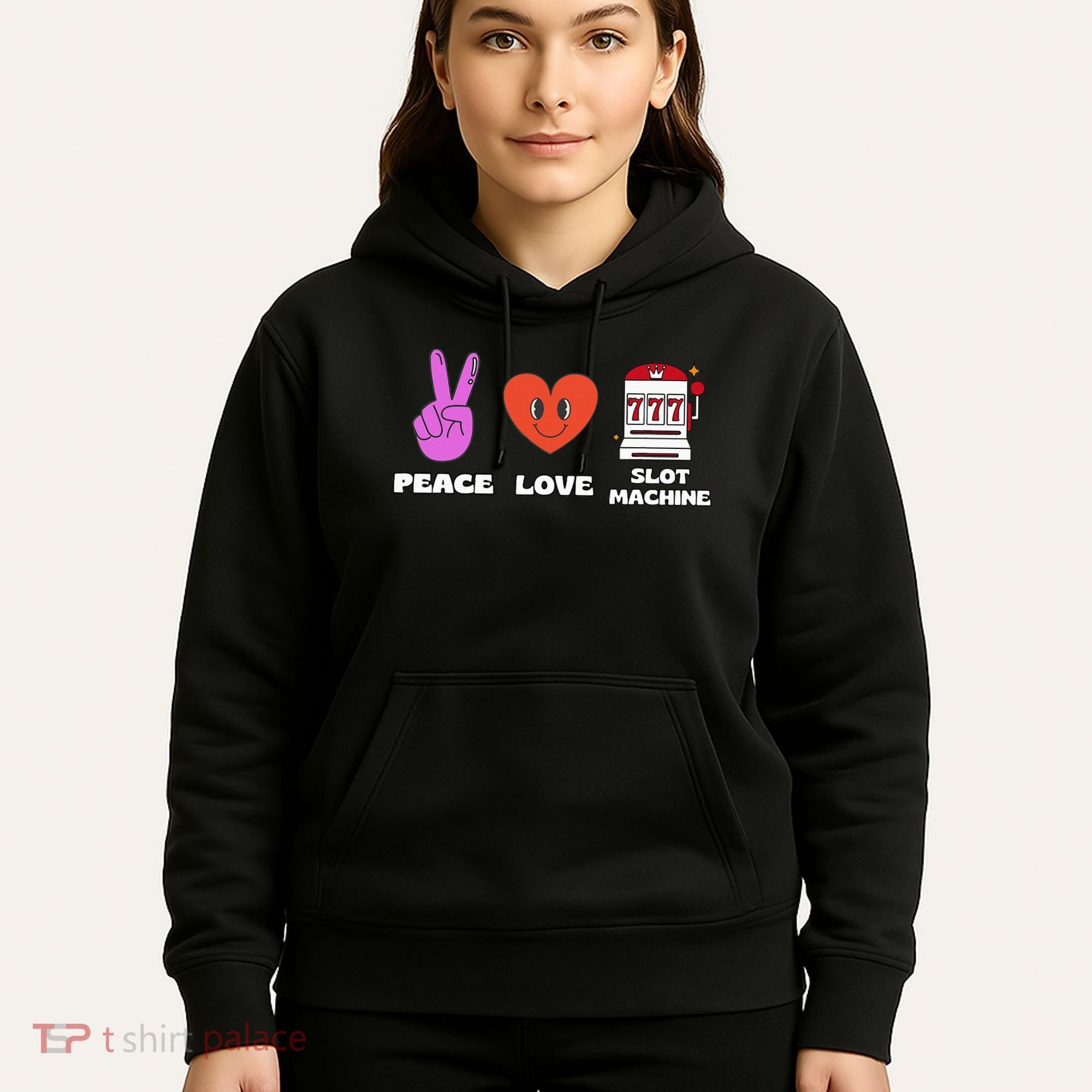 Peace Love Slot Machine Hoodie