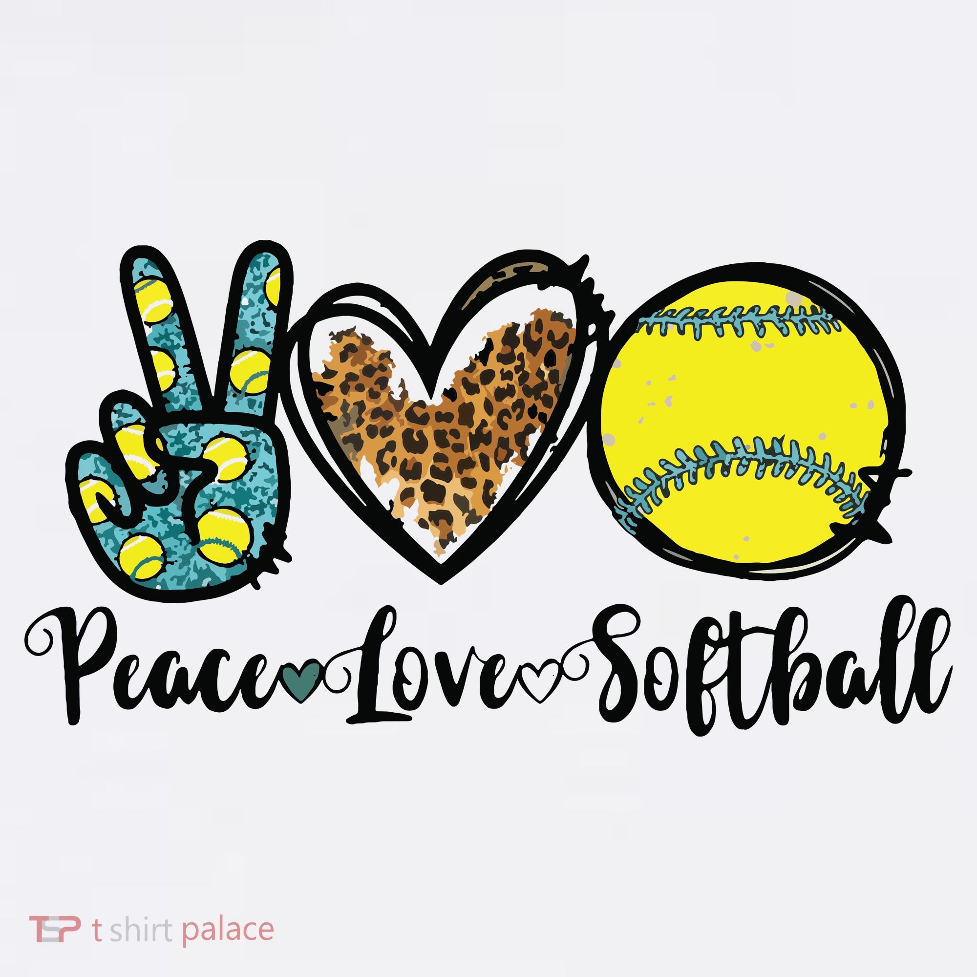 Peace Love Softball For Teen Girl Cute Leopard Softball Women's Hoodie