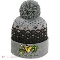 Peace Love St Patrick's Day Festive The Baniff Cuffed Pom Beanie thumb 0