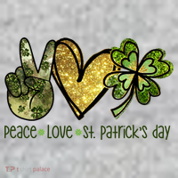 Peace Love St Patrick's Day Festive The Baniff Cuffed Pom Beanie thumb 2