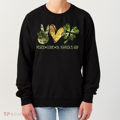 Peace Love St Patrick's Day Festive Women's Sweatshirt