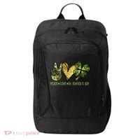 Peace Love St Patrick's Day Festive City Backpack thumb 0