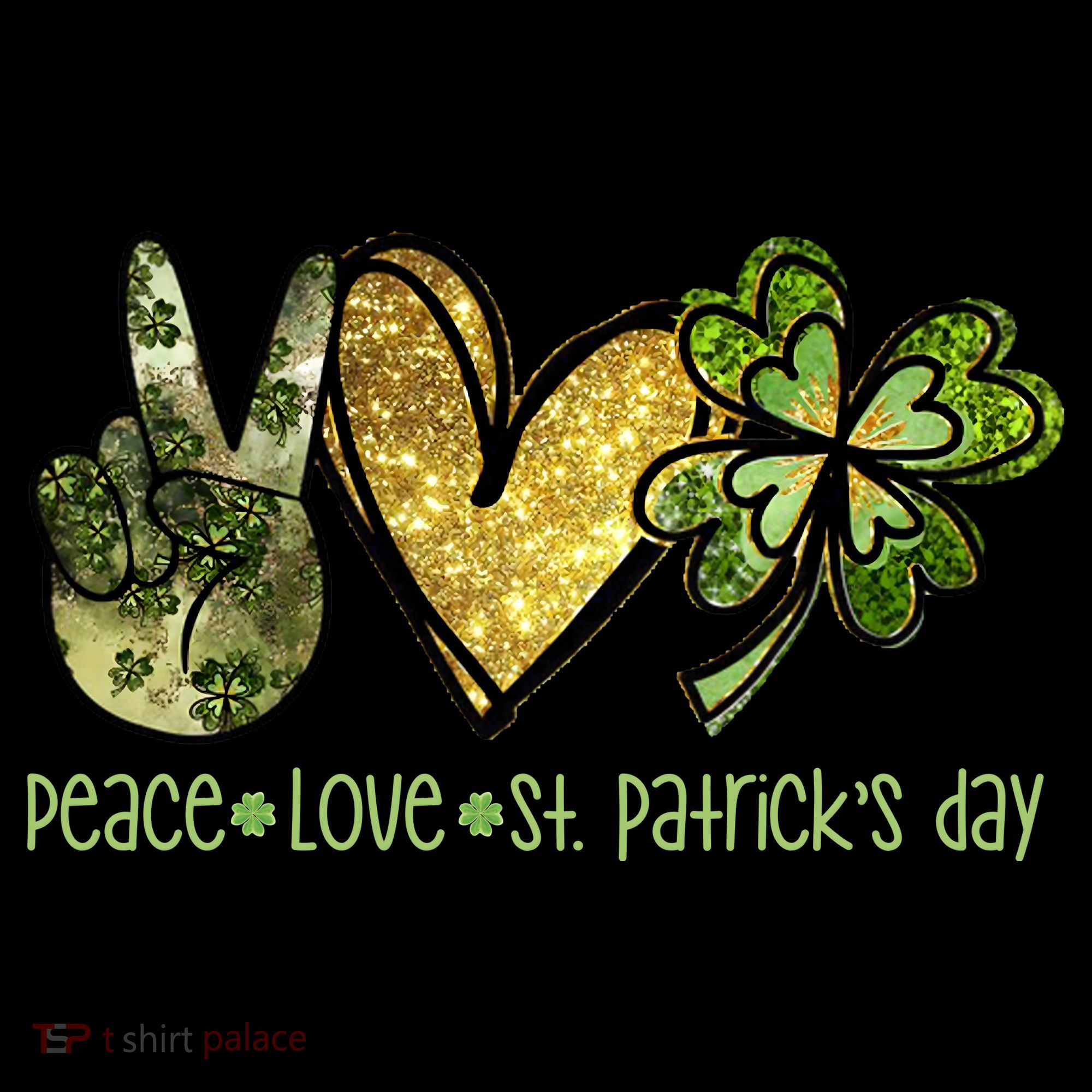 Peace Love St Patrick's Day Festive Coaster