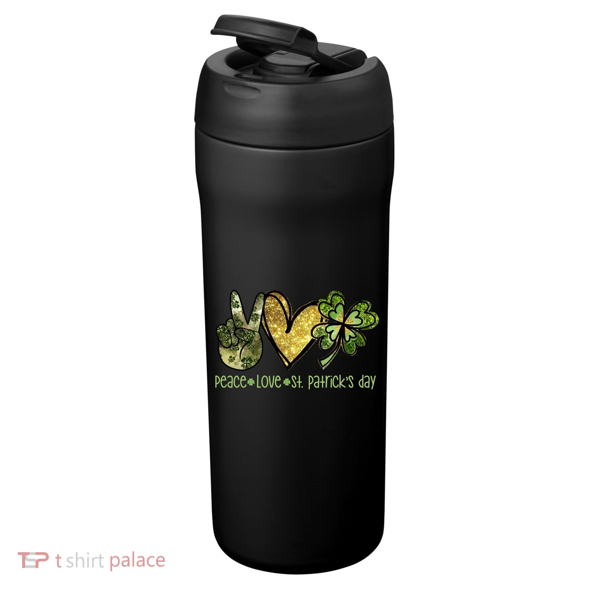 Peace Love St Patrick's Day Festive 24oz Duet Stainless Steel Tumbler