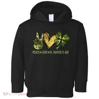 Peace Love St Patrick's Day Festive Toddler Hoodie thumb 0