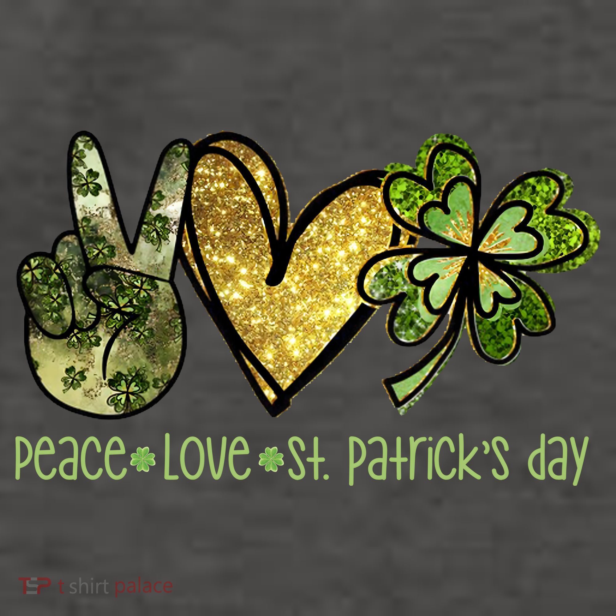 Peace Love St Patrick's Day Festive Vector Backpack