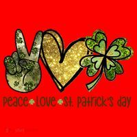 Peace Love St Patrick's Day Festive Santa Hat thumb 1