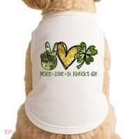Peace Love St Patrick's Day Festive Doggie Tank thumb 0