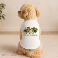 Peace Love St Patrick's Day Festive Doggie Tank thumb 2