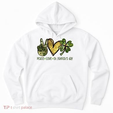 Peace Love St Patrick's Day Festive Hoodie