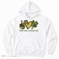 Peace Love St Patrick's Day Festive Hoodie thumb 0