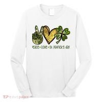 Peace Love St Patrick's Day Festive Long Sleeve Shirt thumb 0