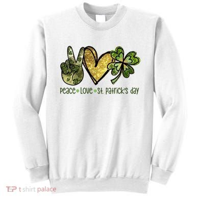 Peace Love St Patrick's Day Festive Sweatshirt