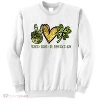 Peace Love St Patrick's Day Festive Sweatshirt thumb 0