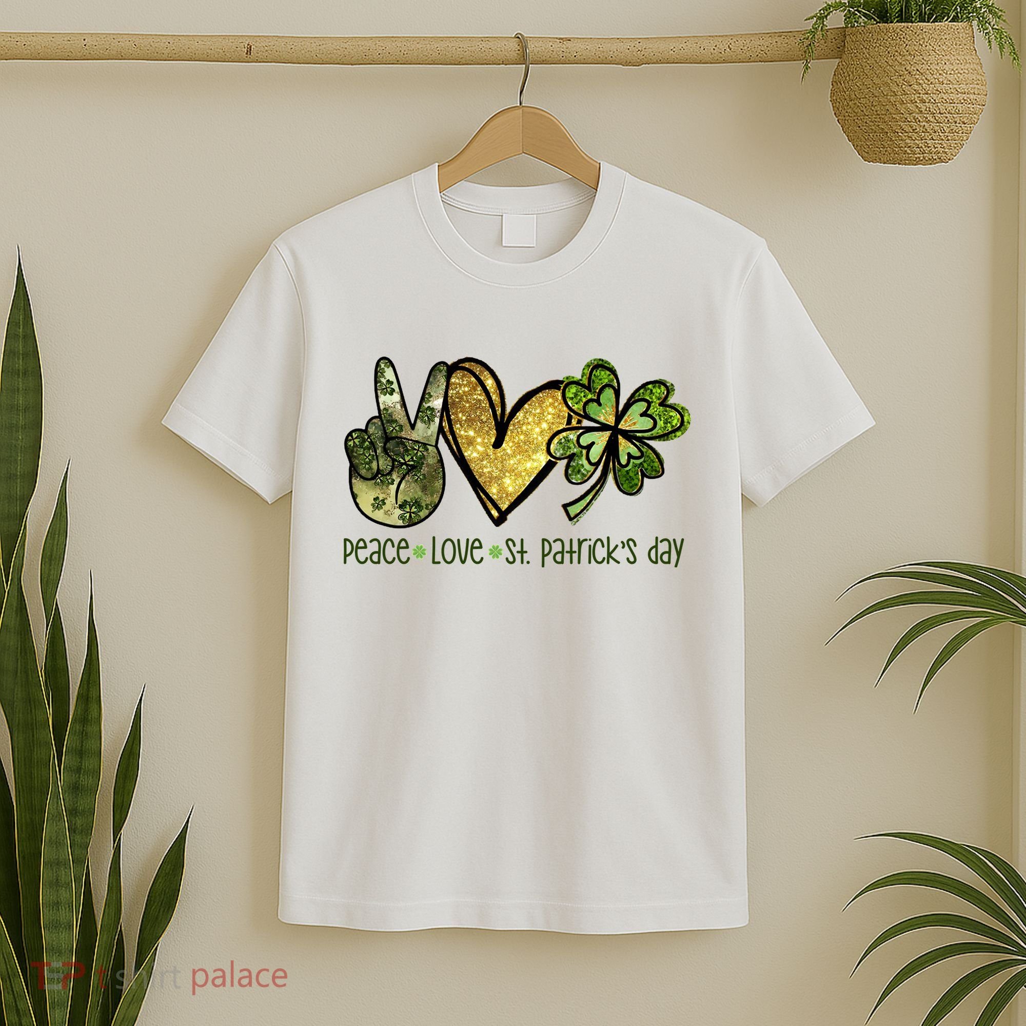 Peace Love St Patrick's Day Festive T-Shirt