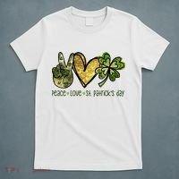 Peace Love St Patrick's Day Festive T-Shirt thumb 5
