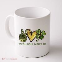 Peace Love St Patrick's Day Festive Coffee Mug thumb 0