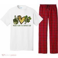 Peace Love St Patrick's Day Festive Pajama Set thumb 0