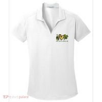 Peace Love St Patrick's Day Festive Women's Dry Zone Grid Polo thumb 0