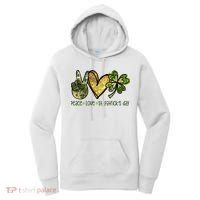 Peace Love St Patrick's Day Festive Women's Hoodie thumb 0