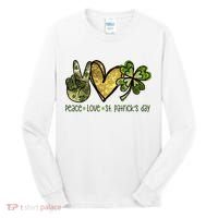 Peace Love St Patrick's Day Festive Tall Long Sleeve Shirt thumb 0