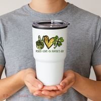 Peace Love St Patrick's Day Festive Tumbler thumb 2