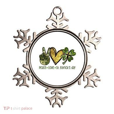 Peace Love St Patrick's Day Festive Ornament