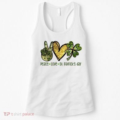 Peace Love St Patrick's Day Festive Women's Tank Top