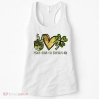 Peace Love St Patrick's Day Festive Women's Tank Top thumb 0