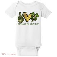 Peace Love St Patrick's Day Festive Baby Bodysuit thumb 0