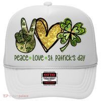 Peace Love St Patrick's Day Festive Hat thumb 0