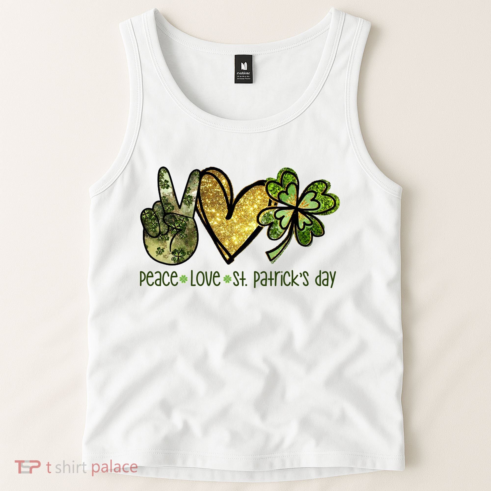Peace Love St Patrick's Day Festive Tank Top