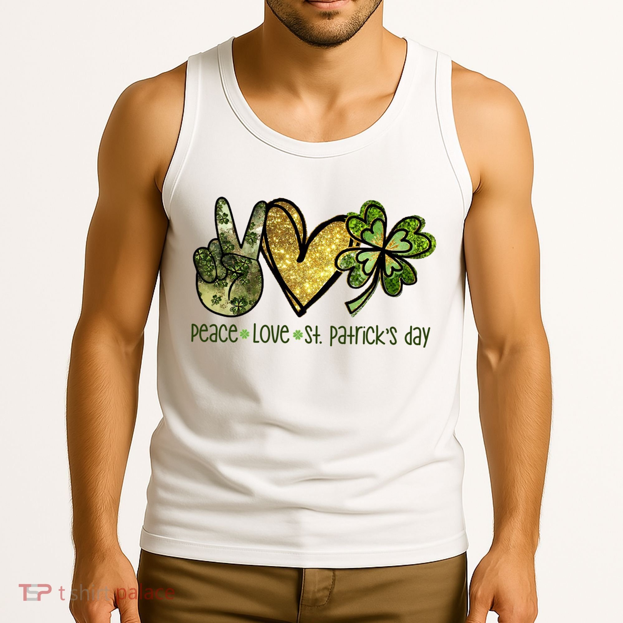 Peace Love St Patrick's Day Festive Tank Top