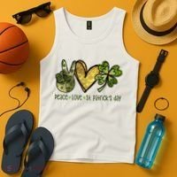 Peace Love St Patrick's Day Festive Tank Top thumb 4