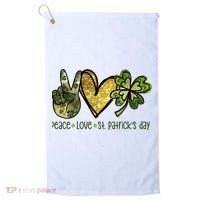 Peace Love St Patrick's Day Festive Golf Towel thumb 0
