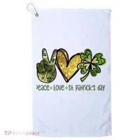 Peace Love St Patrick's Day Festive Golf Towel thumb 0