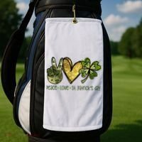 Peace Love St Patrick's Day Festive Golf Towel thumb 2