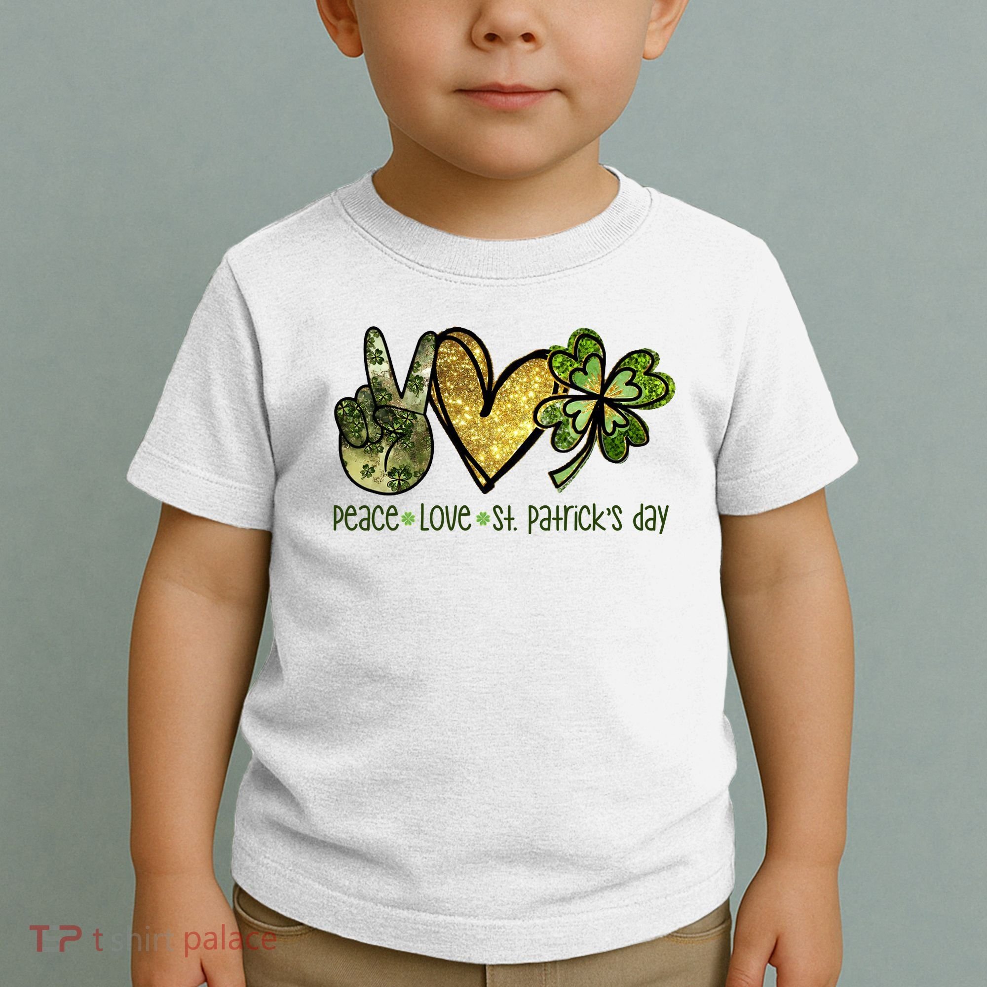 Peace Love St Patrick's Day Festive Toddler T-Shirt
