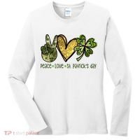 Peace Love St Patrick's Day Festive Women's Long Sleeve Shirt thumb 0