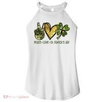 Peace Love St Patrick's Day Festive Women's Perfect Tri Rocker Tank thumb 0