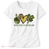 Peace Love St Patrick's Day Festive Women's T-Shirt thumb 0