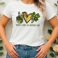 Peace Love St Patrick's Day Festive Women's T-Shirt thumb 2